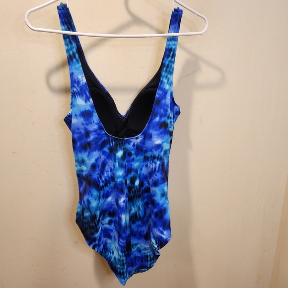 Aqua Green Blue Bodysuit One Piece with Adjustable Straps Swimmer LARGE - Picture 12 of 13